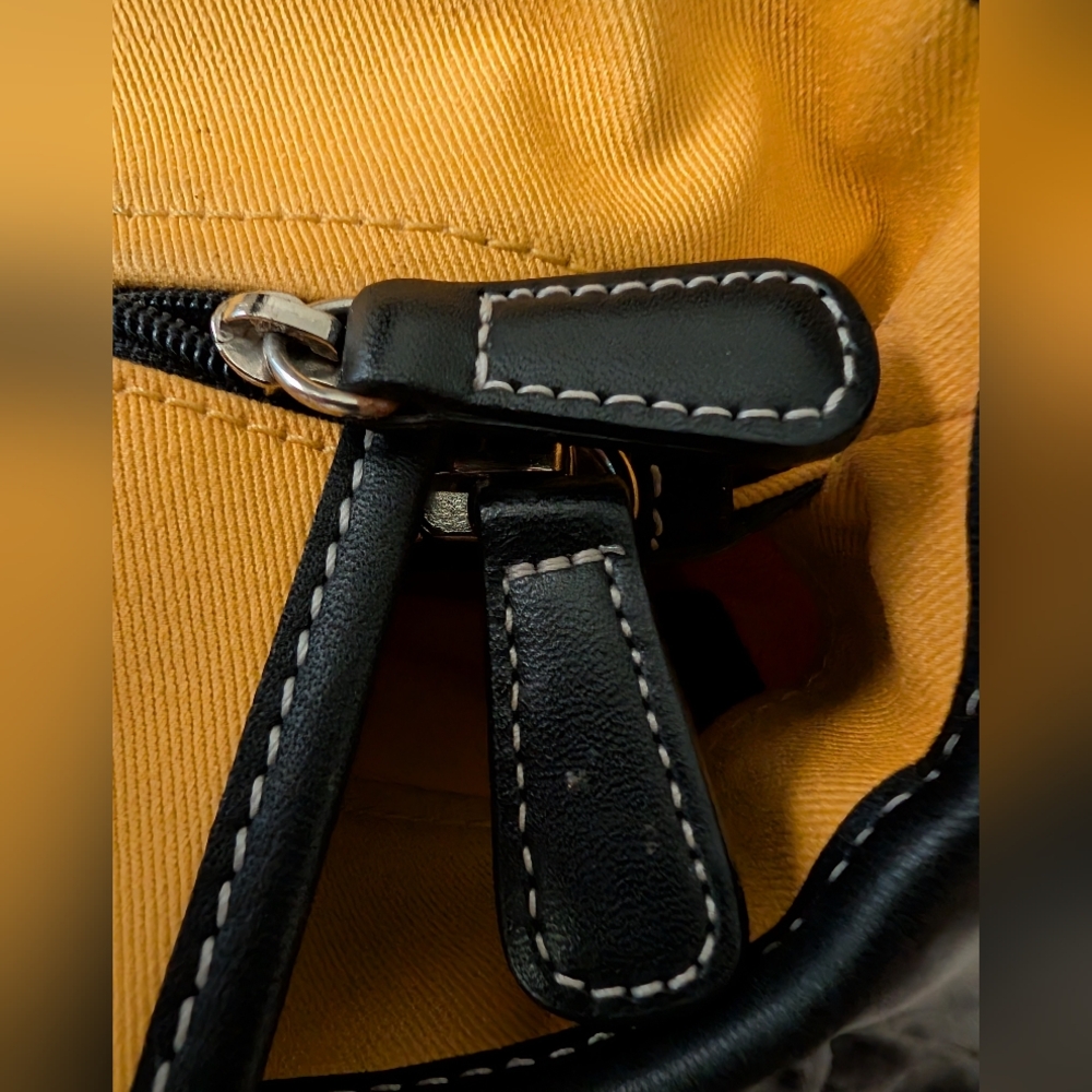 Coach Hampton Canvas and Leather Vintage Tote Bag With Yellow Interior - Picture 10 of 14